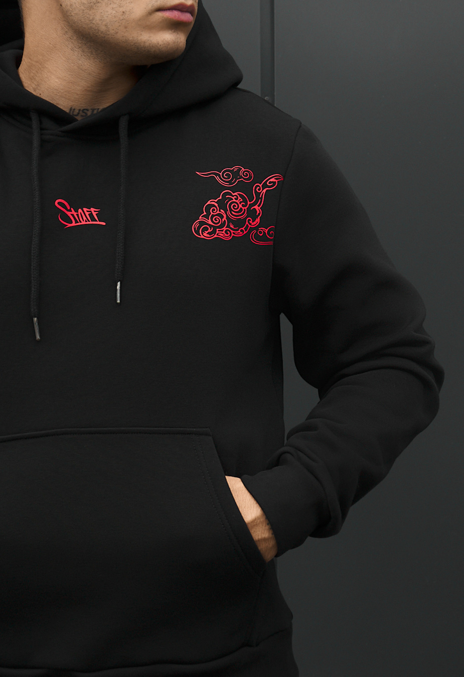 Bluza Staff black logo wave fleece