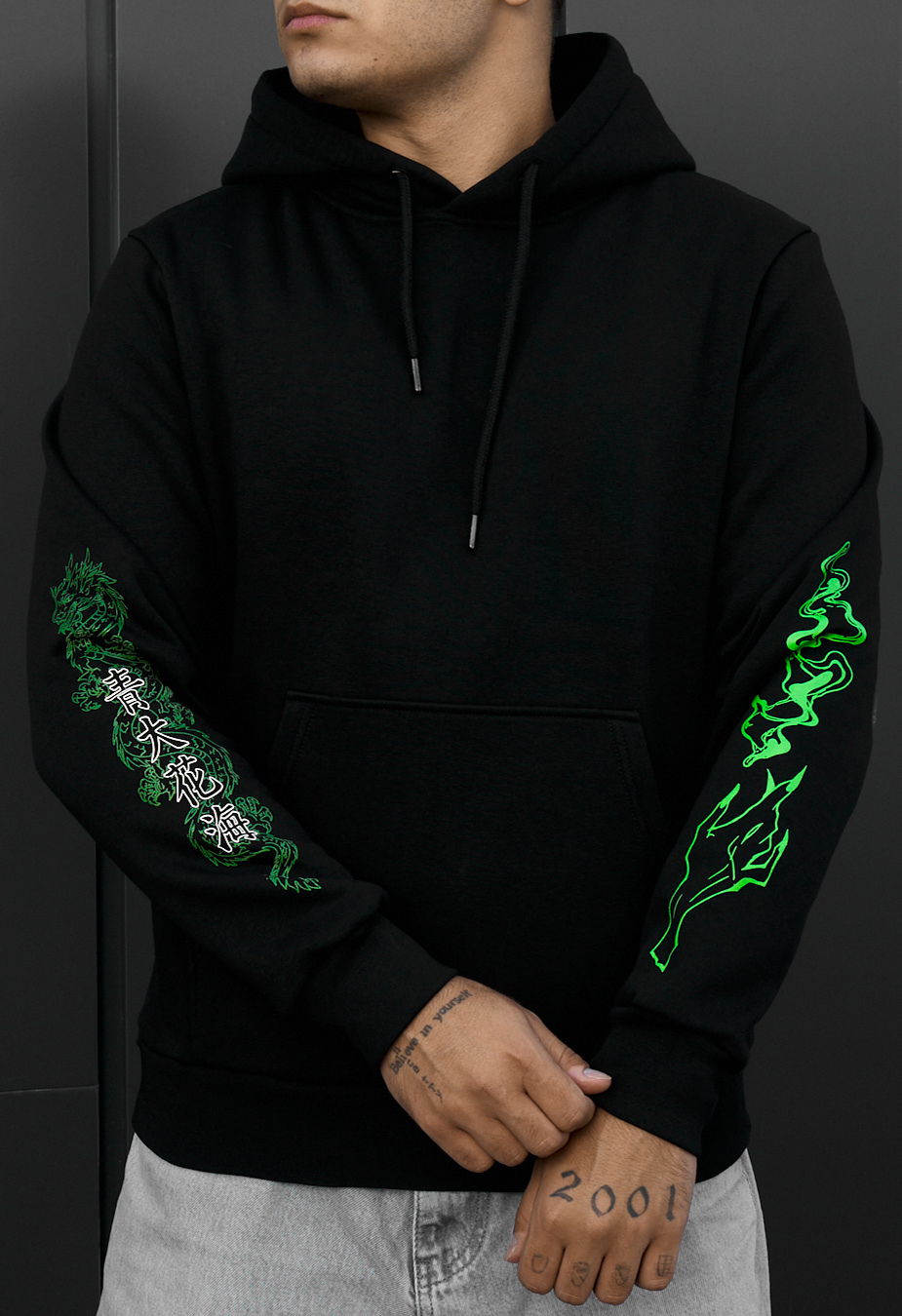 Bluza Staff black neon dragon fleece