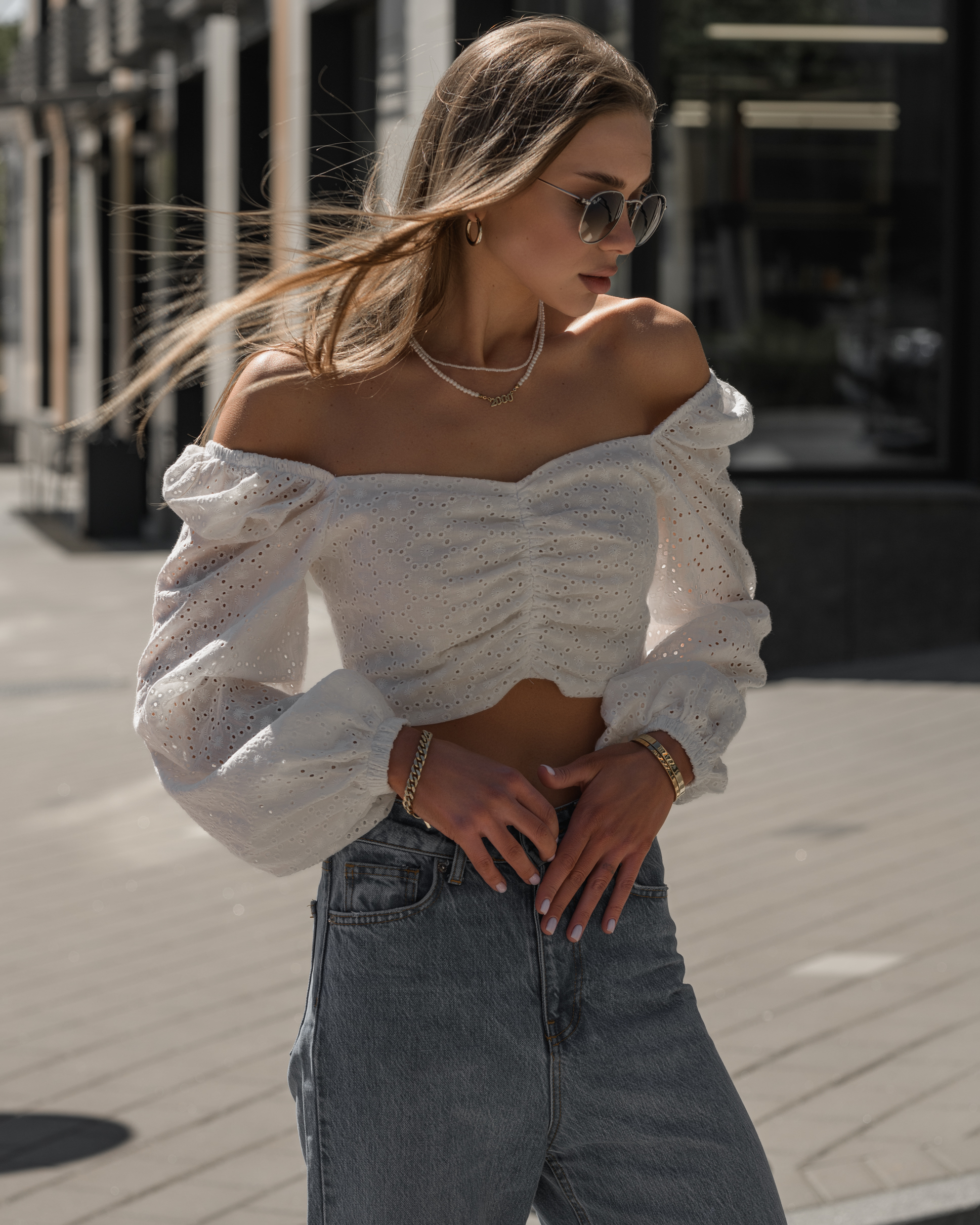 Damski top se white