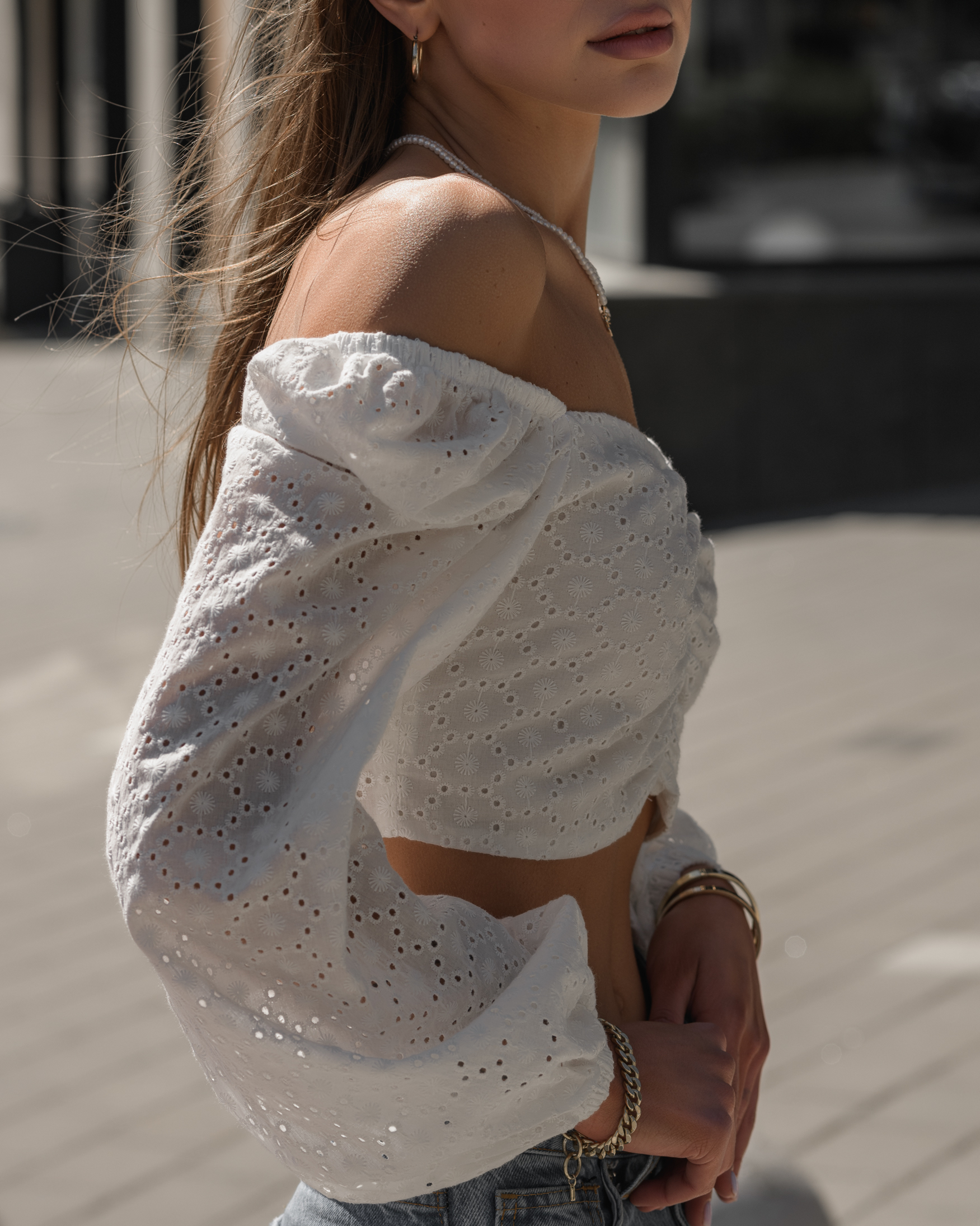Damski top se white