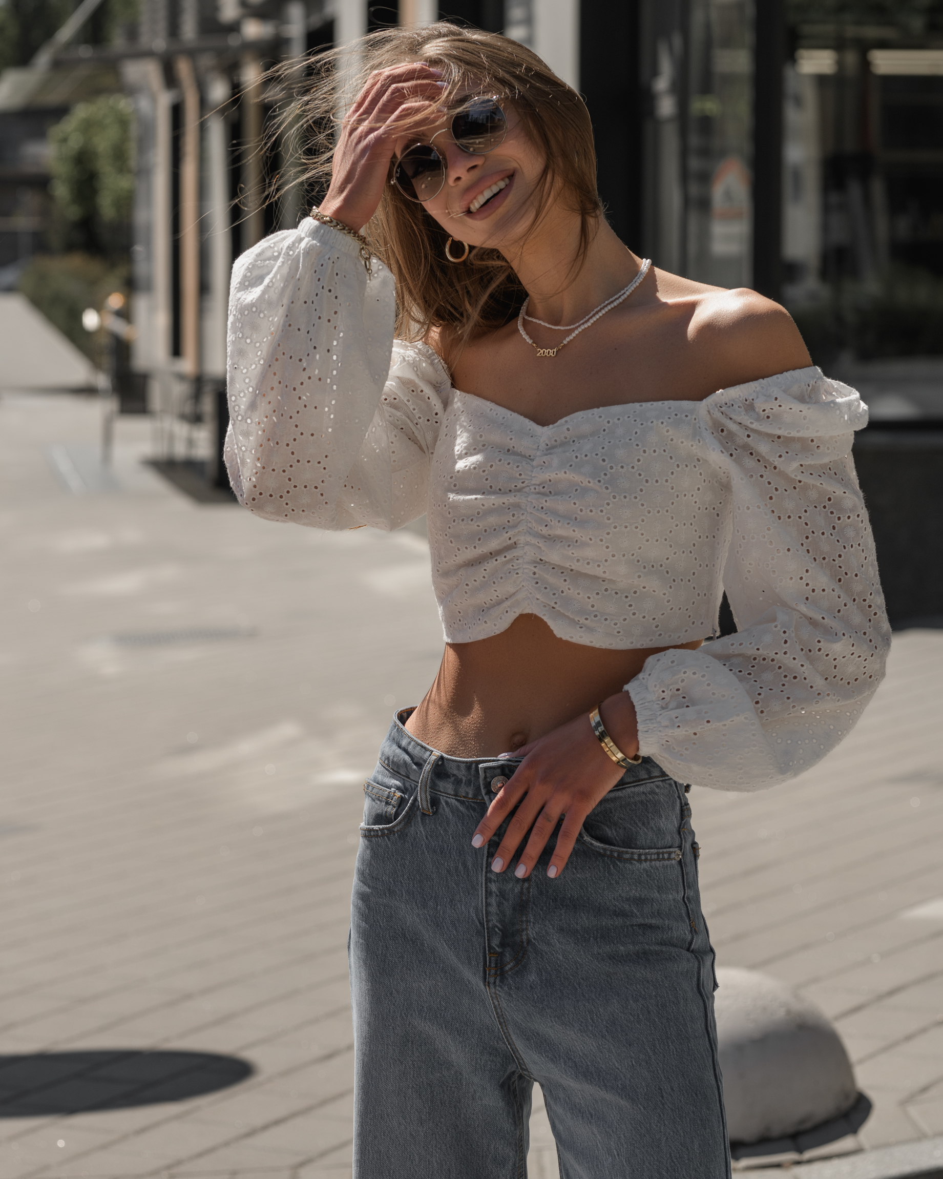 Damski top se white
