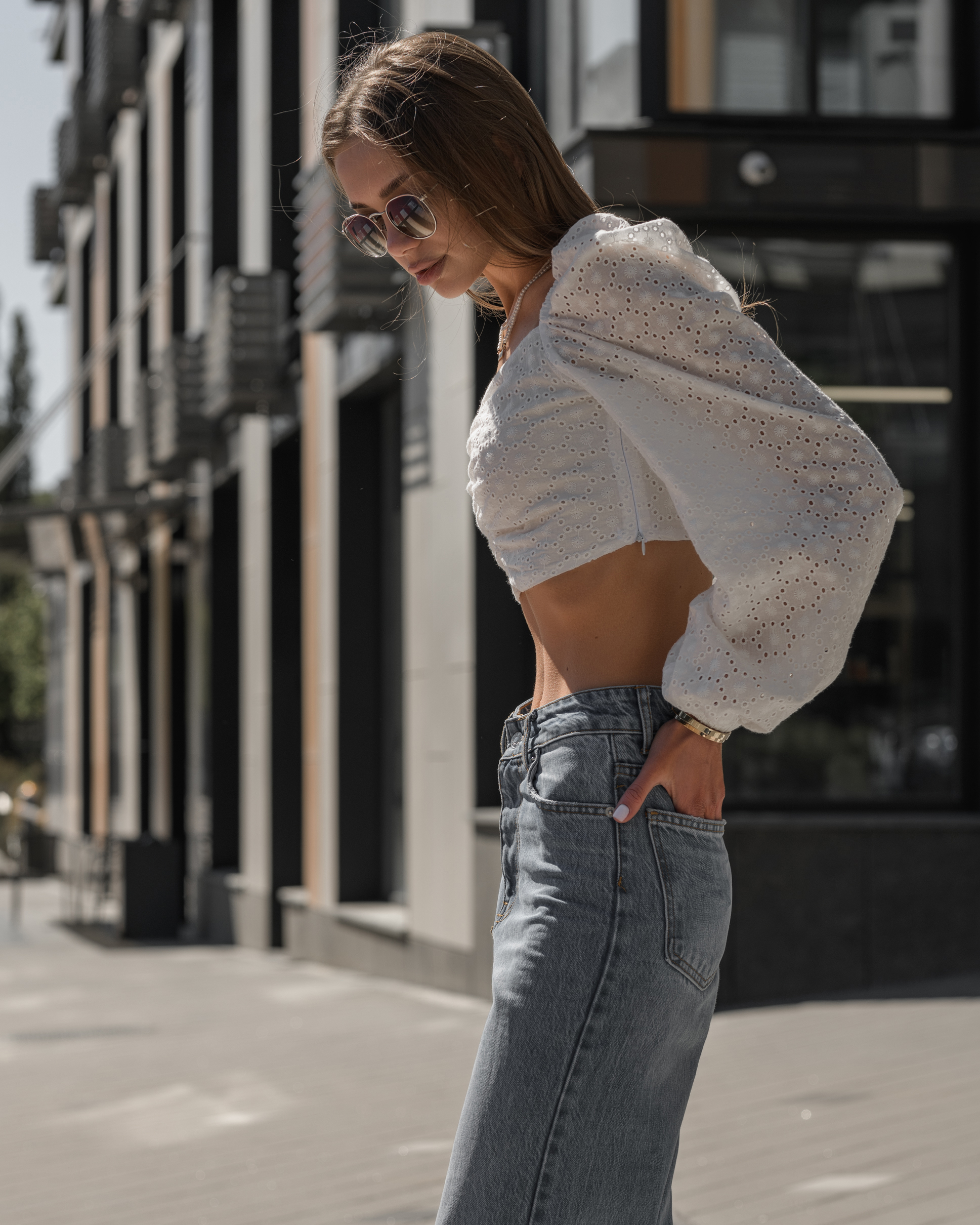 Damski top se white