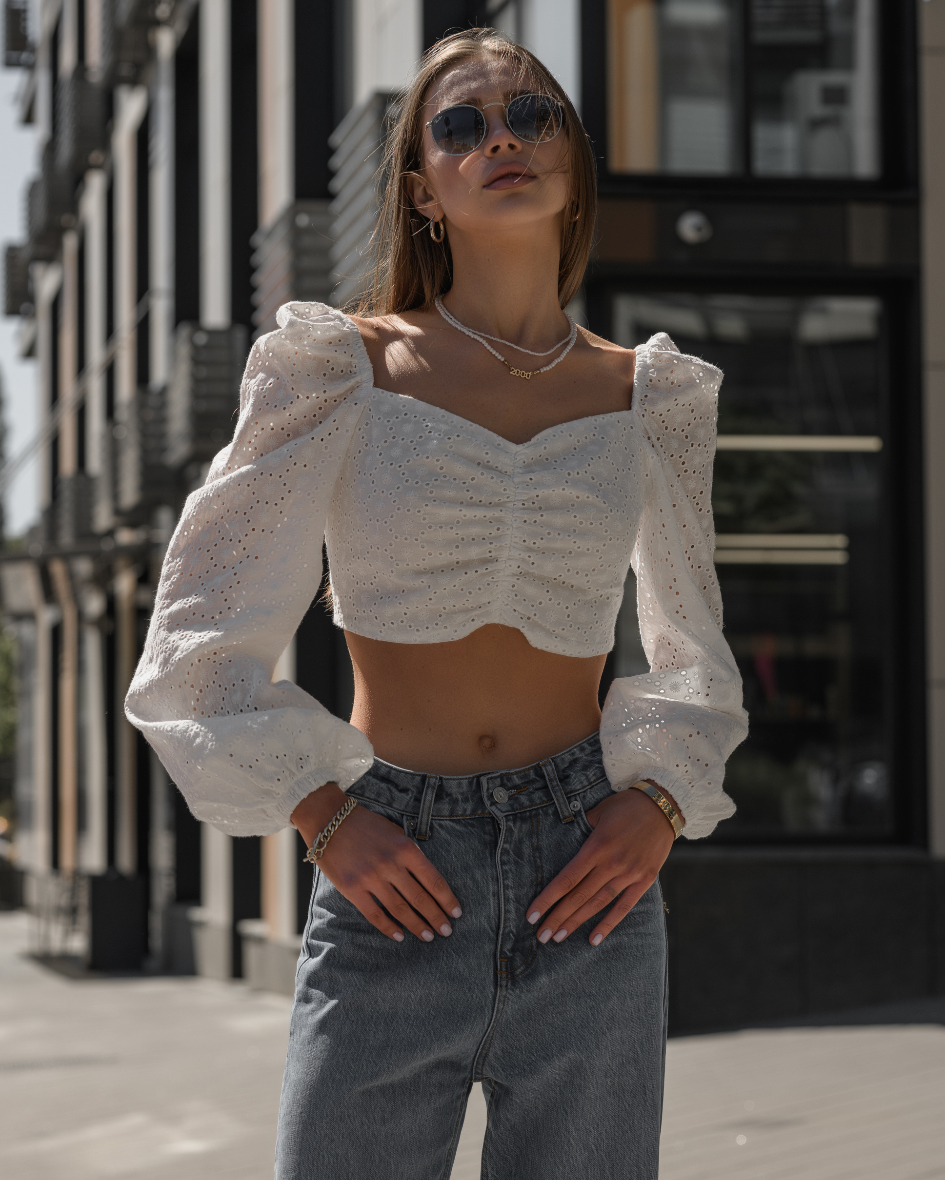 Damski top se white
