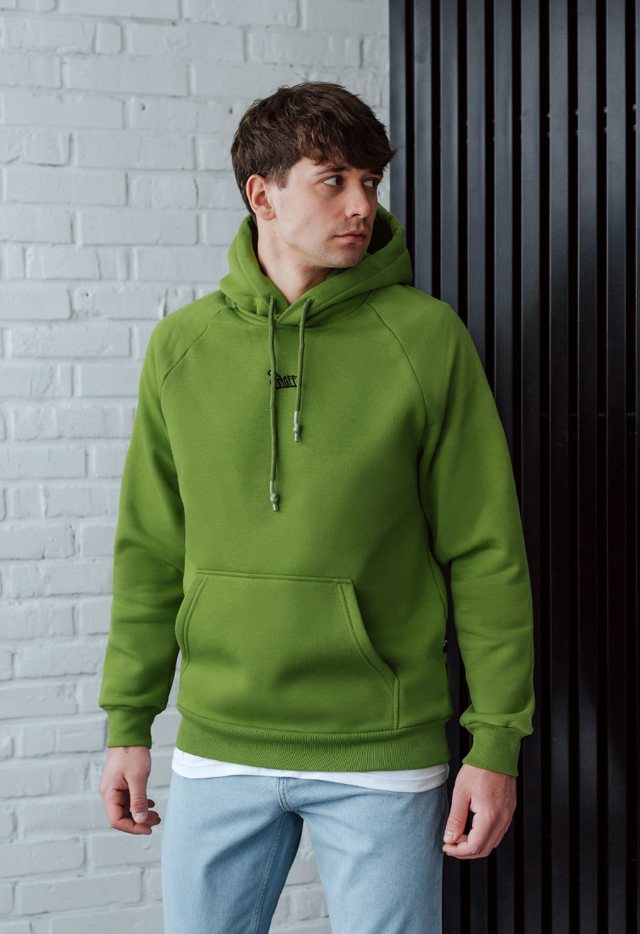 Bluza Staff green logo oversize fleece