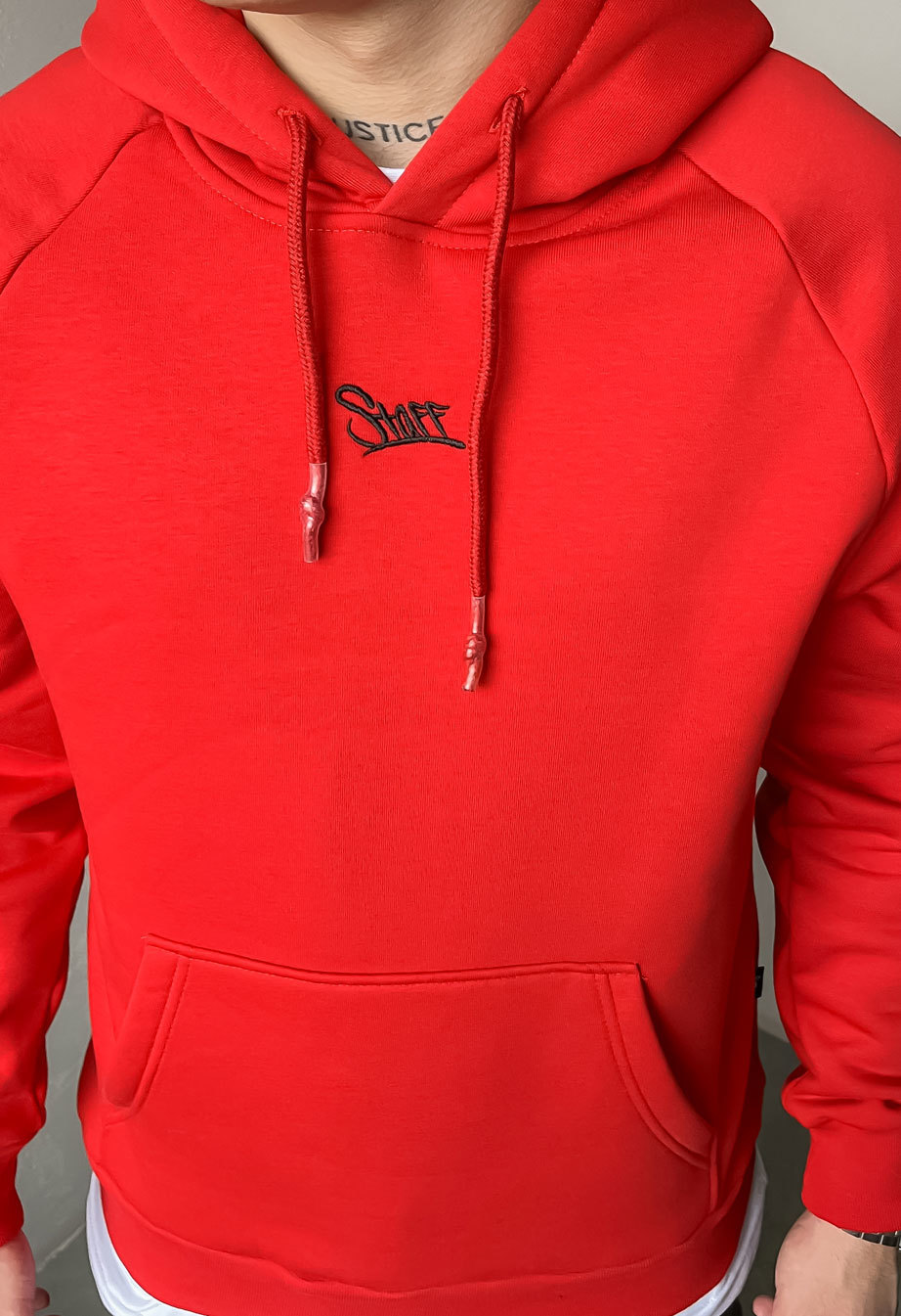 Bluza Staff red logo oversize fleece