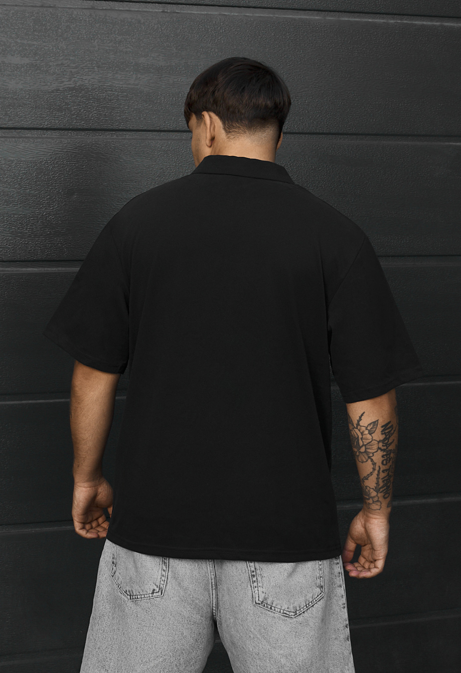 Koszulka Staff x Husll logo black oversize
