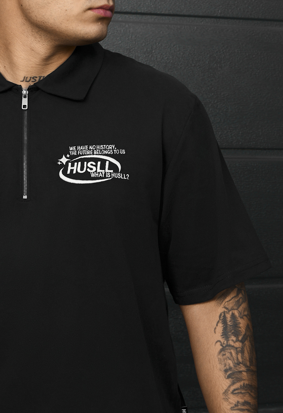 Koszulka Staff x Husll logo black oversize