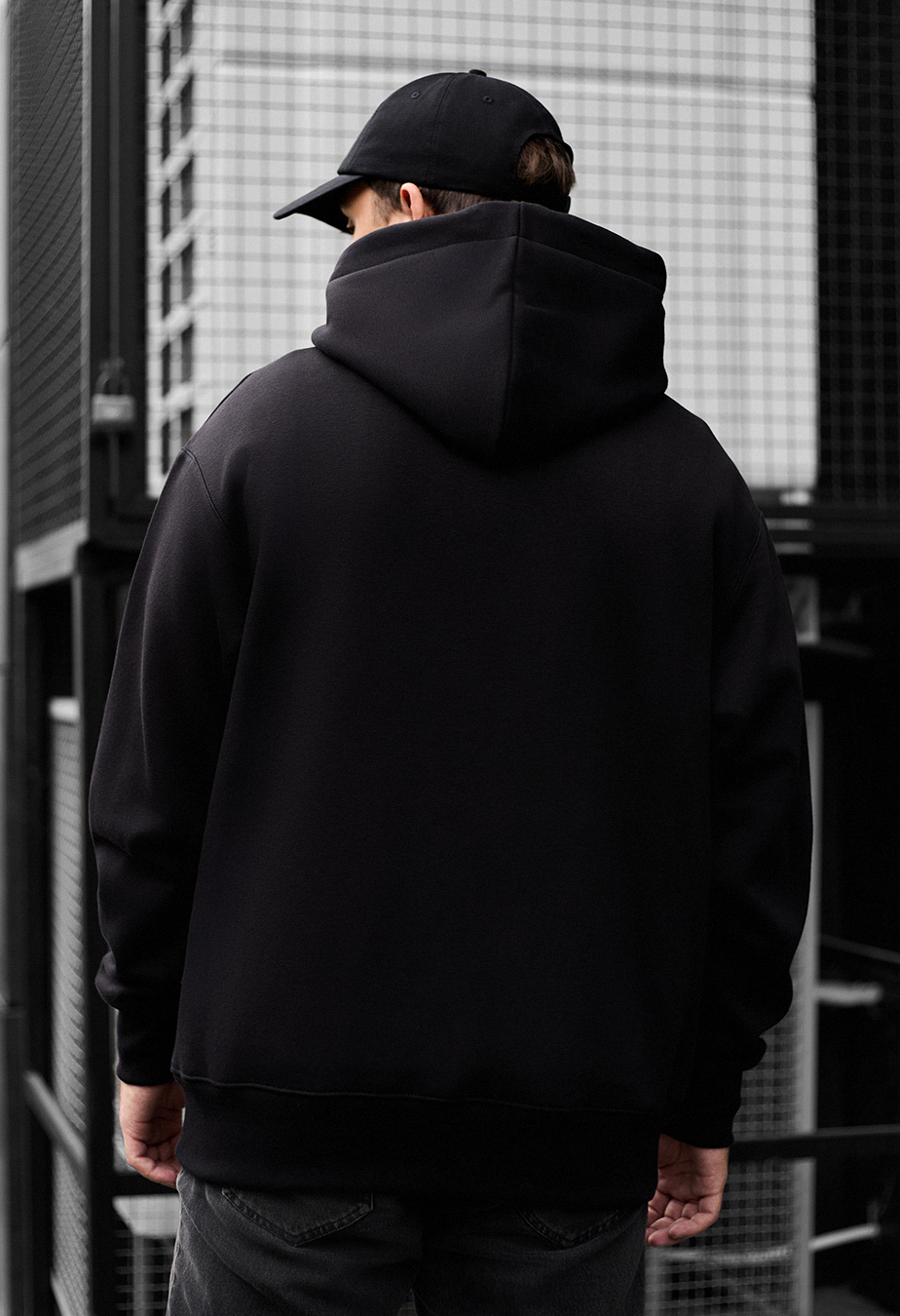 Bluza z kapturem Staff black basic oversize fleece