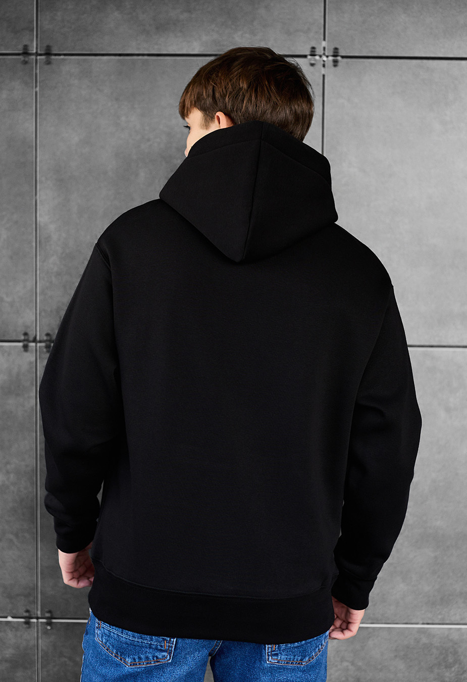 Bluza z kapturem Staff black basic oversize fleece