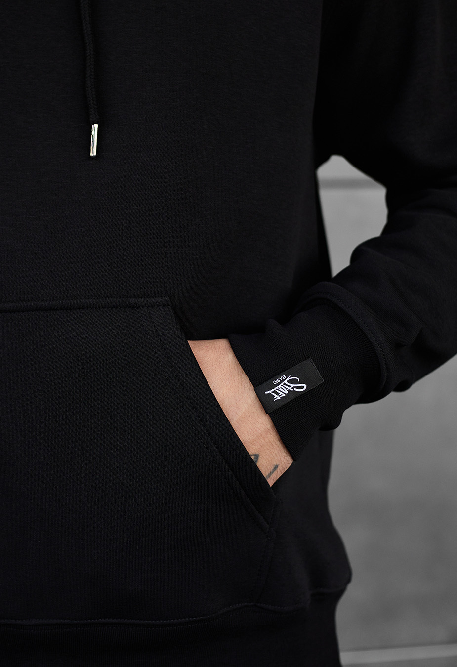 Bluza z kapturem Staff black basic oversize fleece