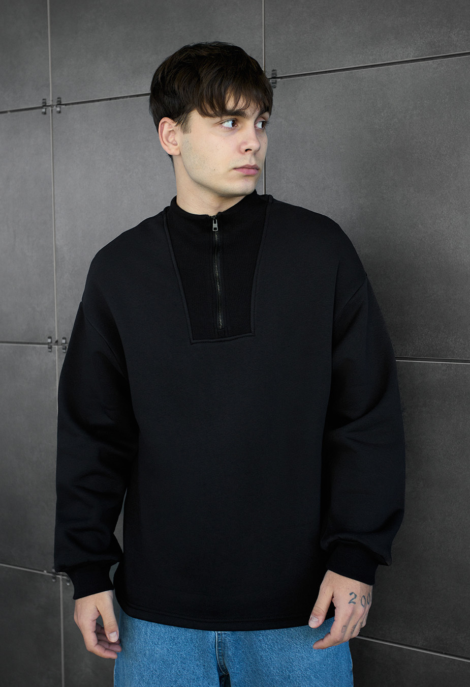 Bluza Staff black2 zip oversize fleece