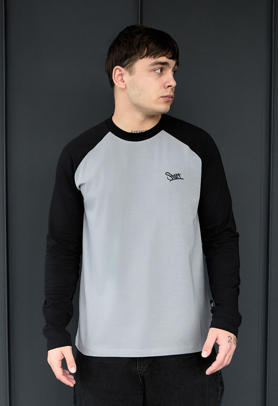 Longsleeve Staff logo gray & black