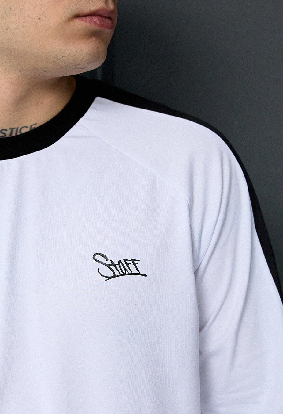 Longsleeve Staff white & black