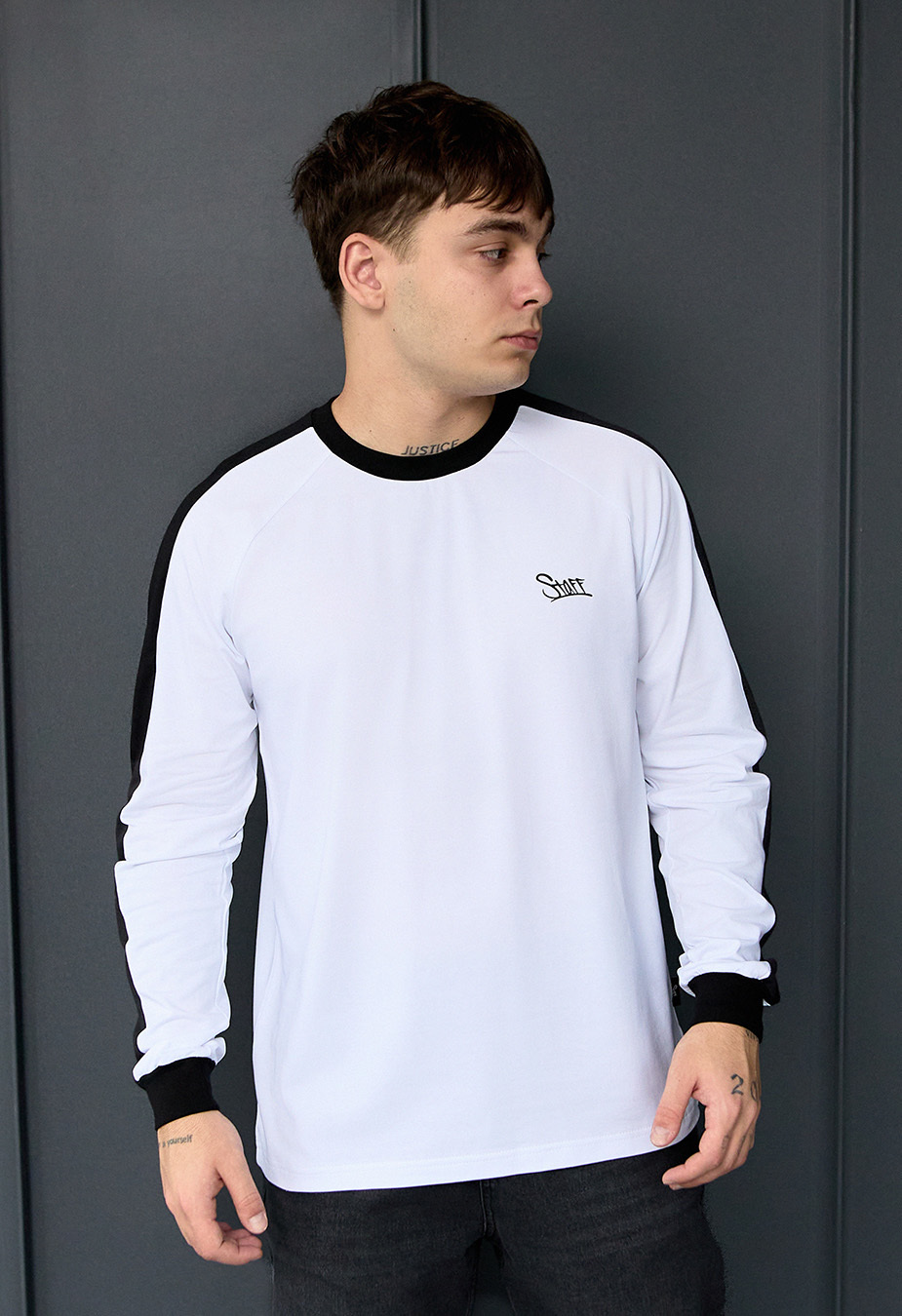 Longsleeve Staff white & black