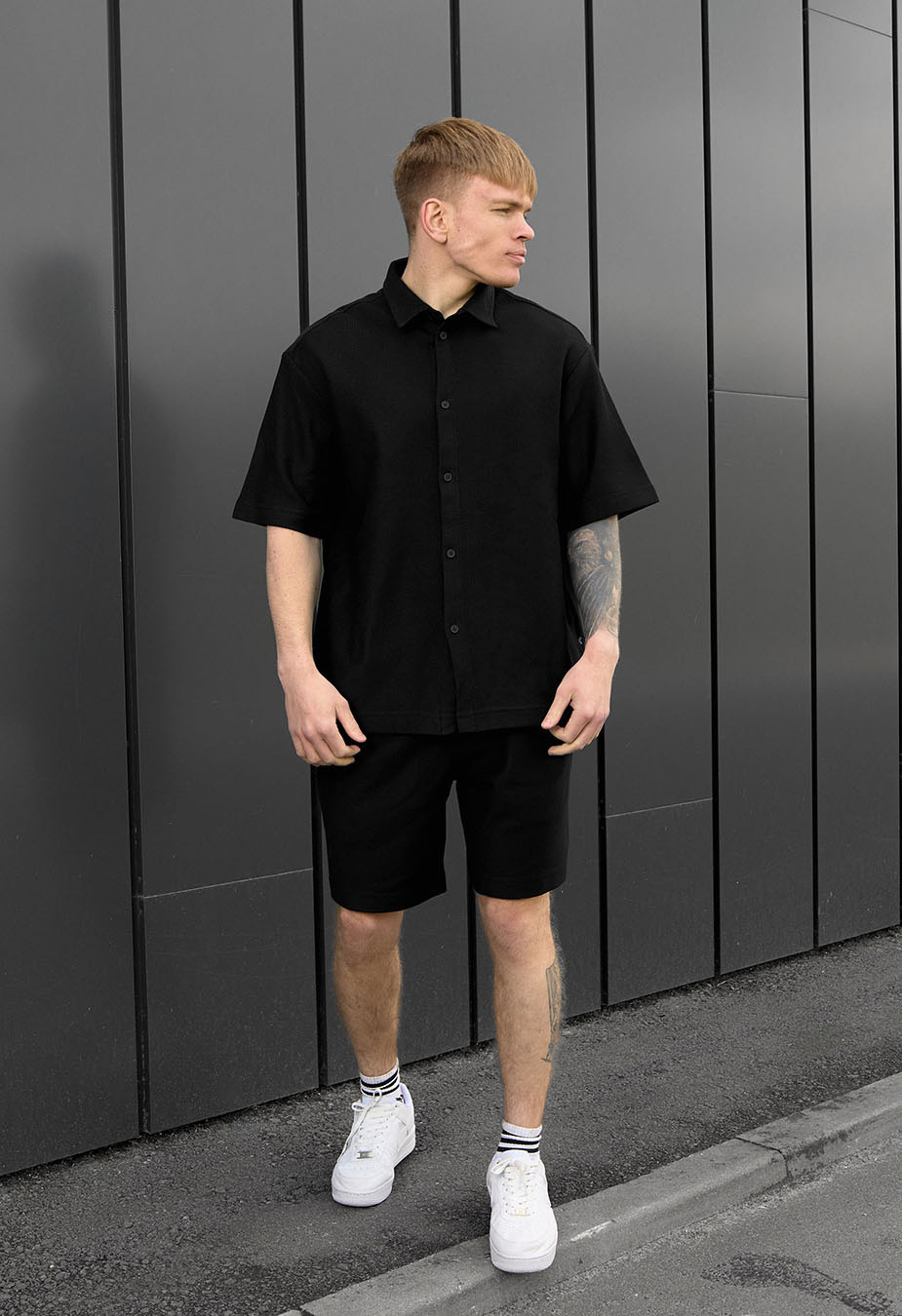 Komplet koszula + spodenki Staff rid black