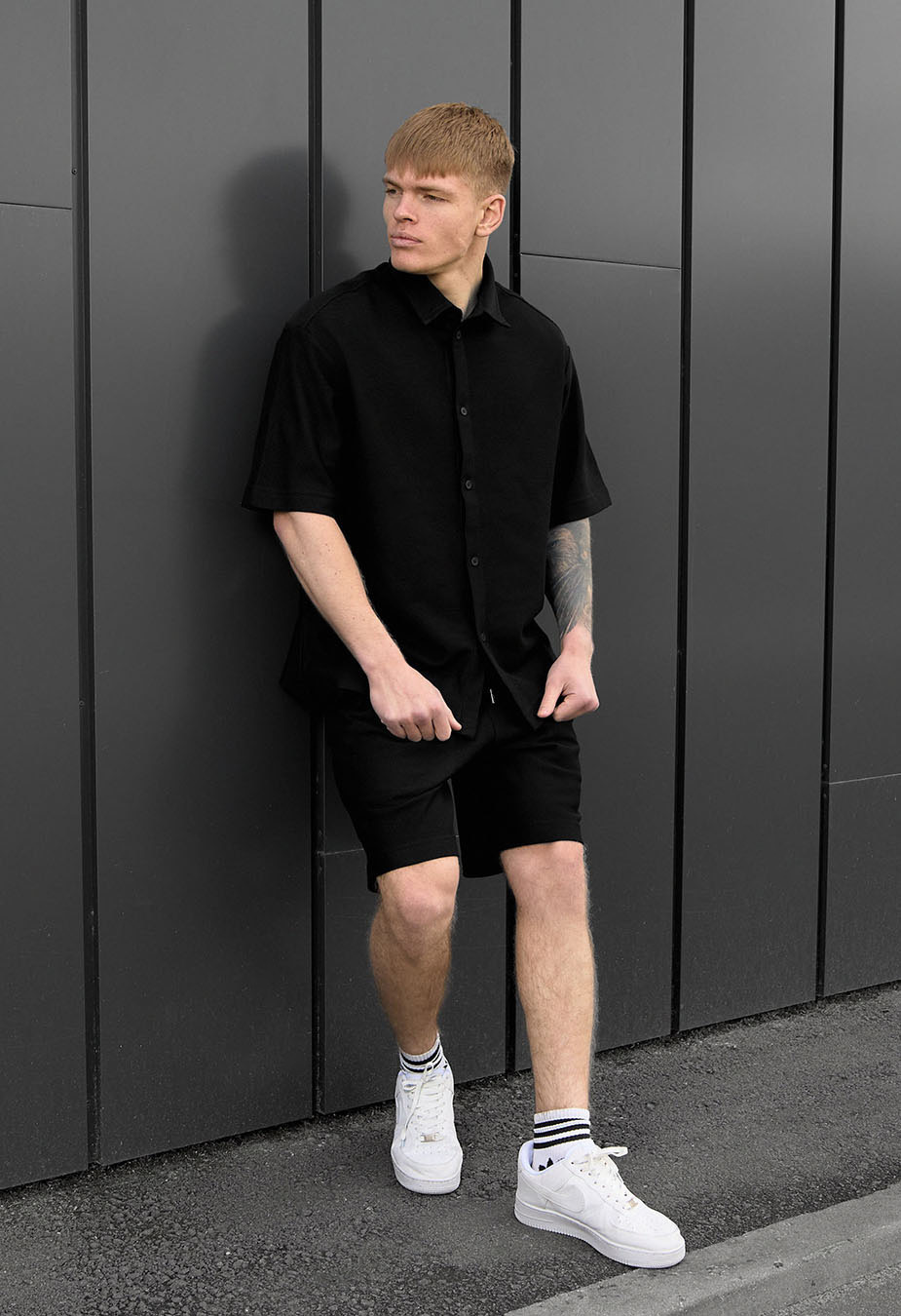 Komplet koszula + spodenki Staff rid black