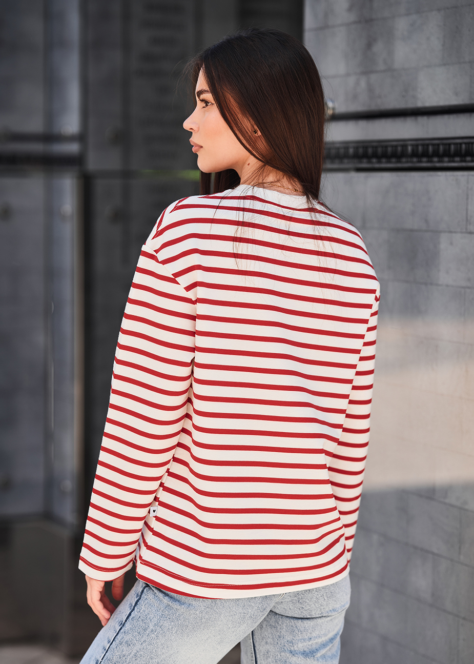 Longsleeve Staff os stripes white & red