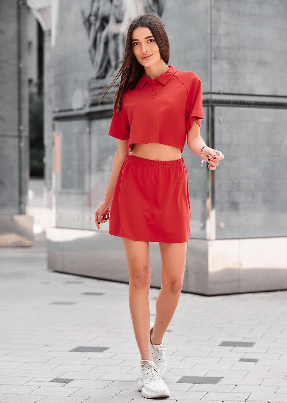 Komplet polo + spódnica Staff red