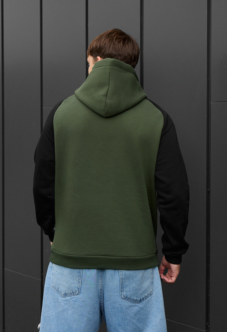 Bluza Staff khaki & black oversize fleece