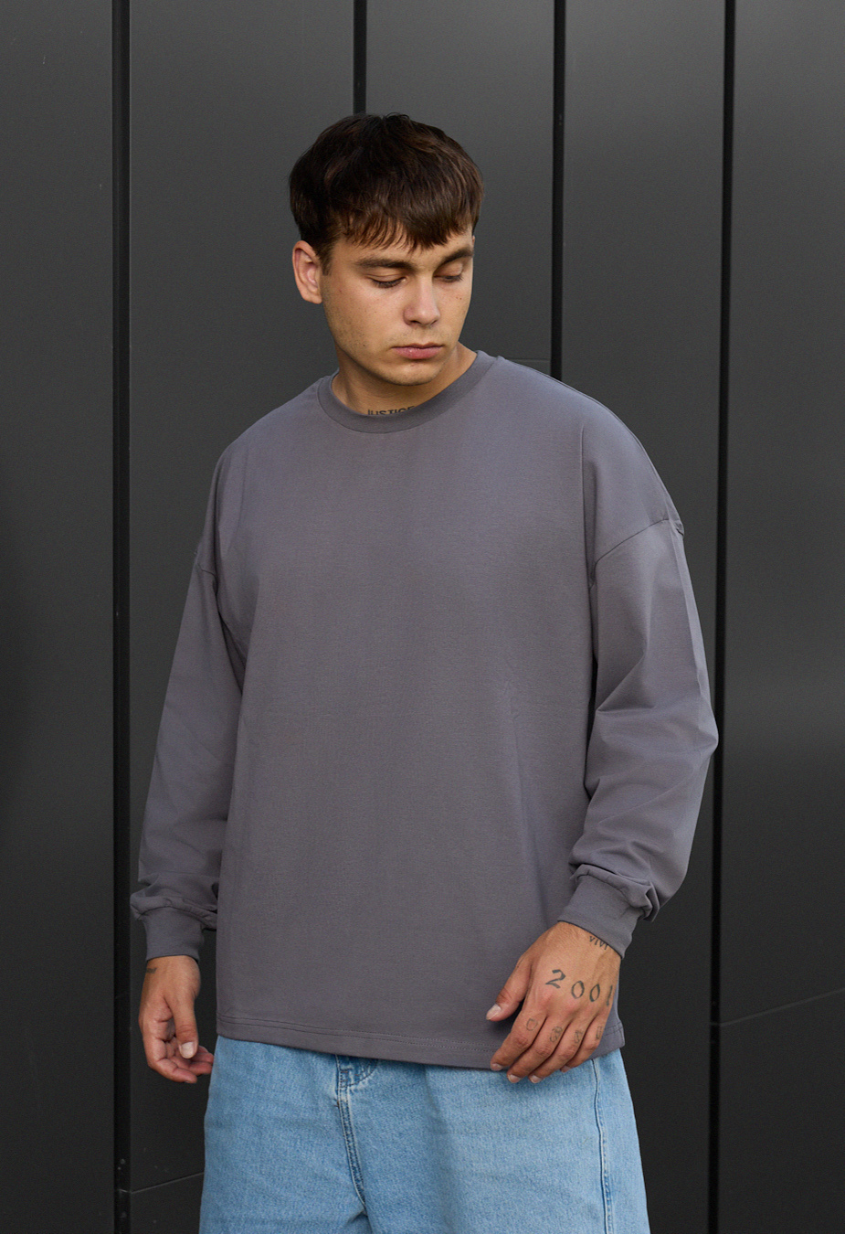 Longsleeve Staff gray 2 oversize