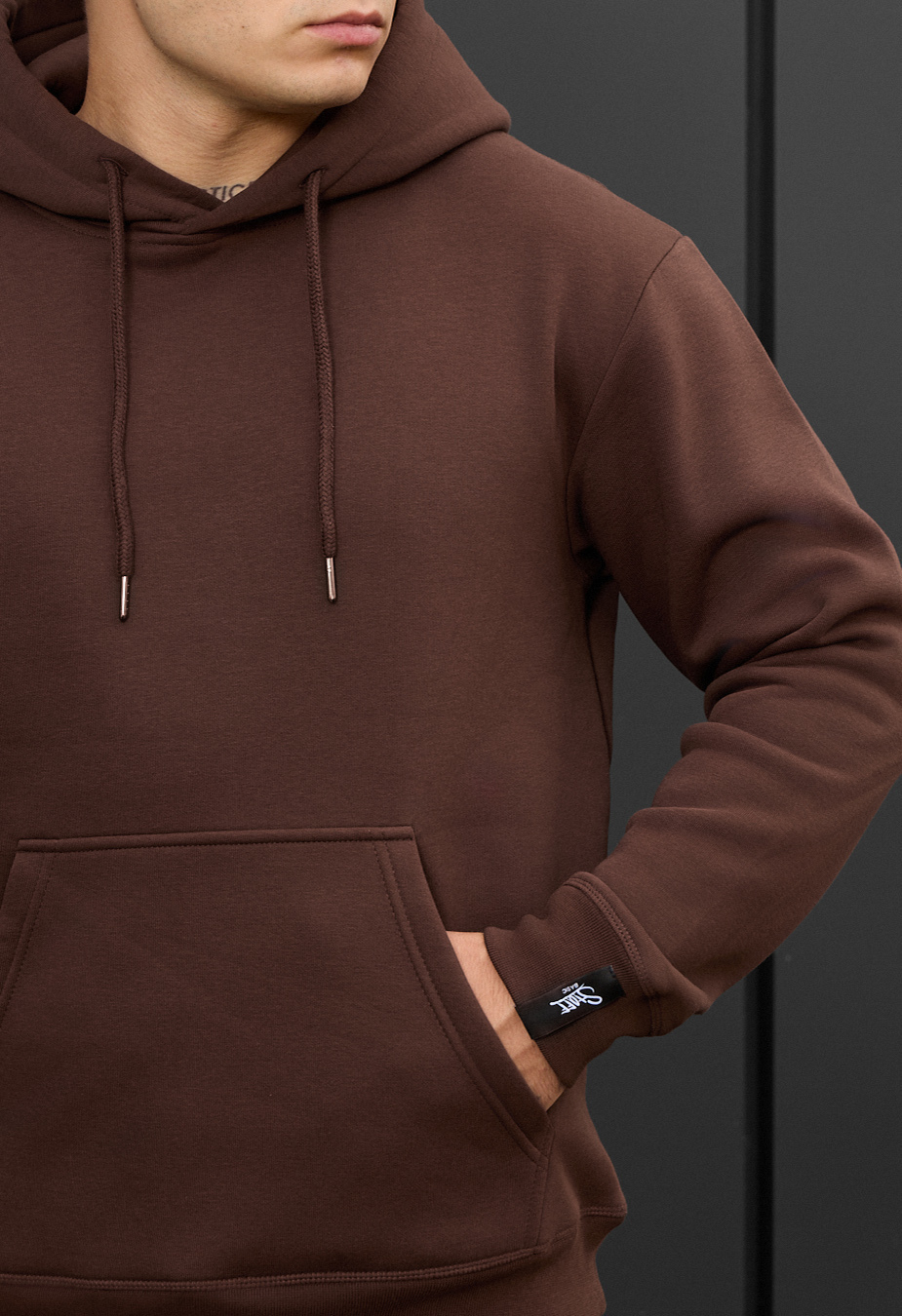 Bluza z kapturem Staff brown basic fleece