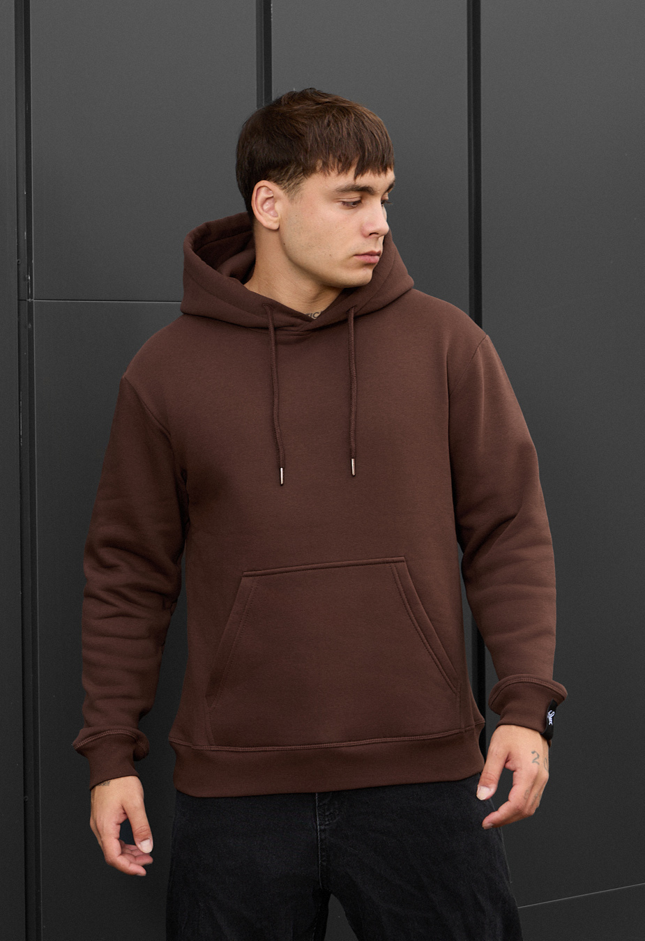 Bluza z kapturem Staff brown basic fleece