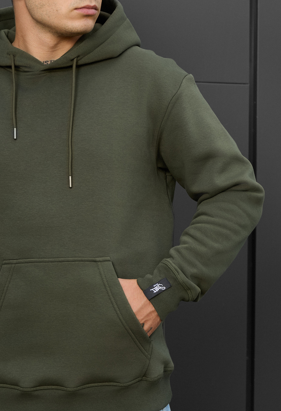 Bluza z kapturem Staff khaki basic fleece
