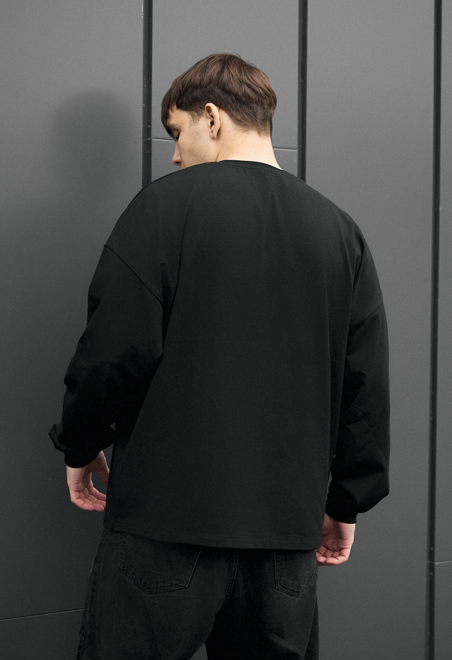 Longsleeve Staff la black oversize