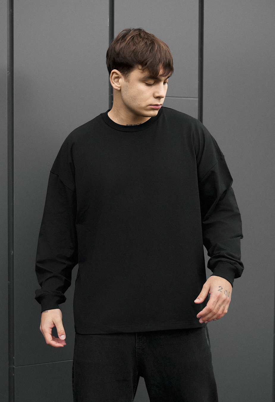 Longsleeve Staff la black oversize