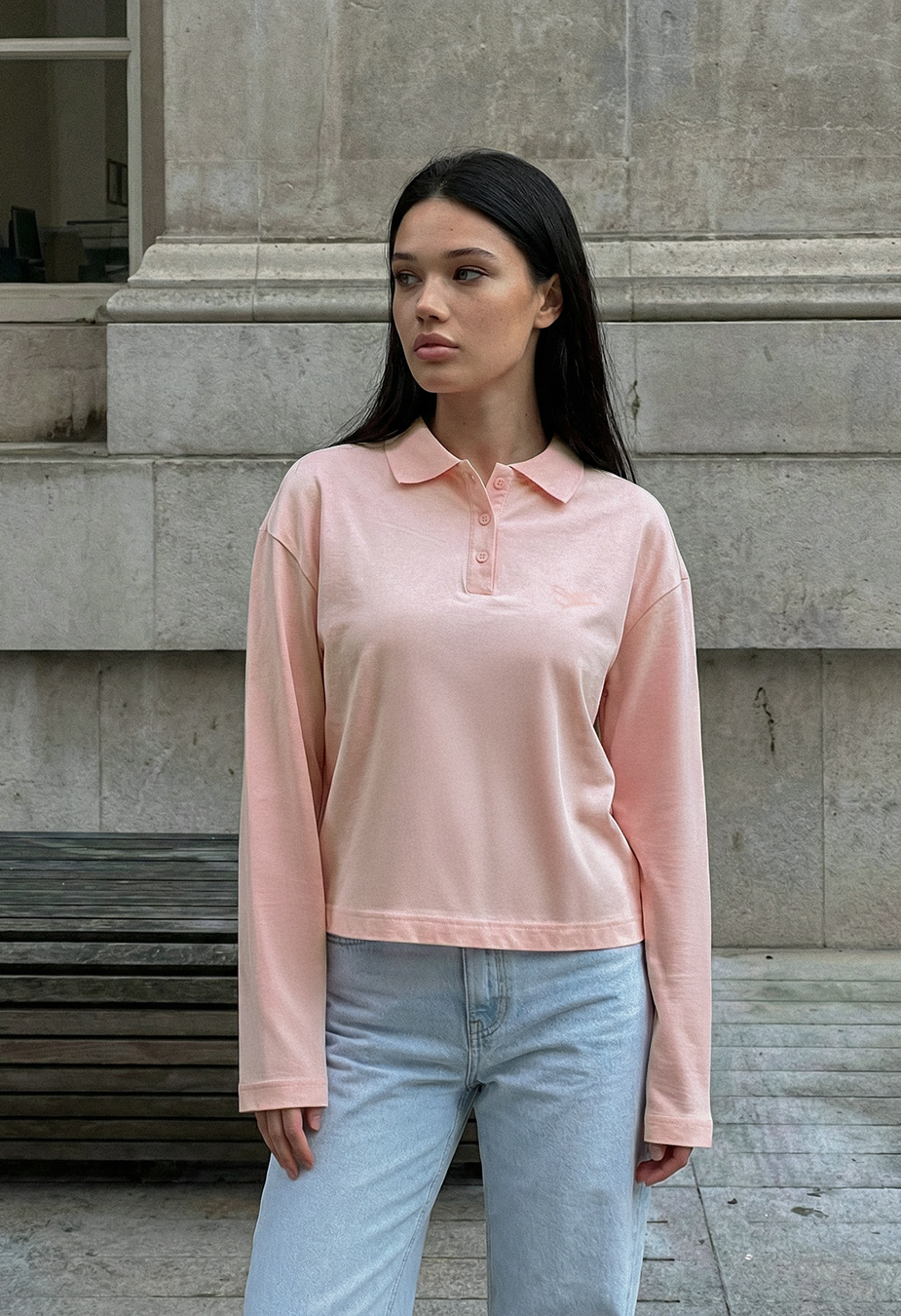 Longsleeve Staff mel coral
