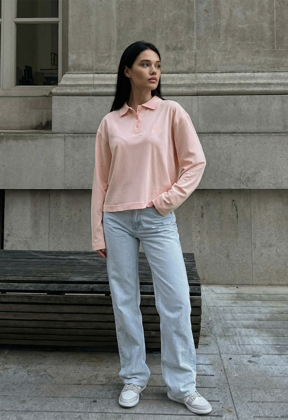 Longsleeve Staff mel coral