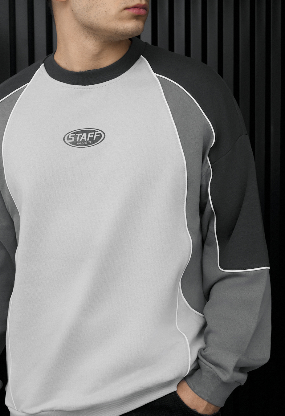 Bluza Staff gray logo reflective