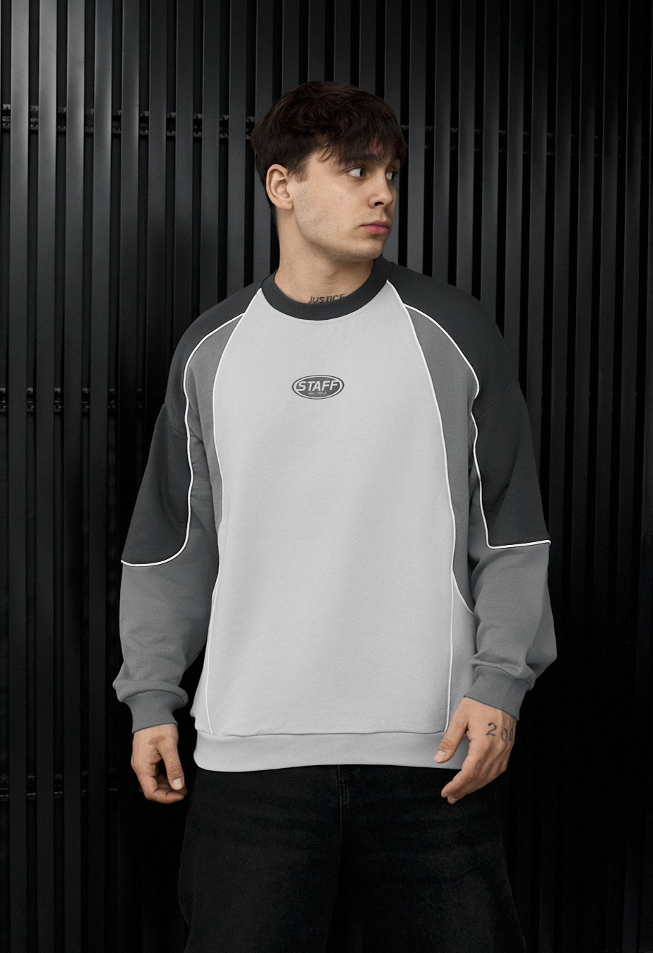 Bluza Staff gray logo reflective