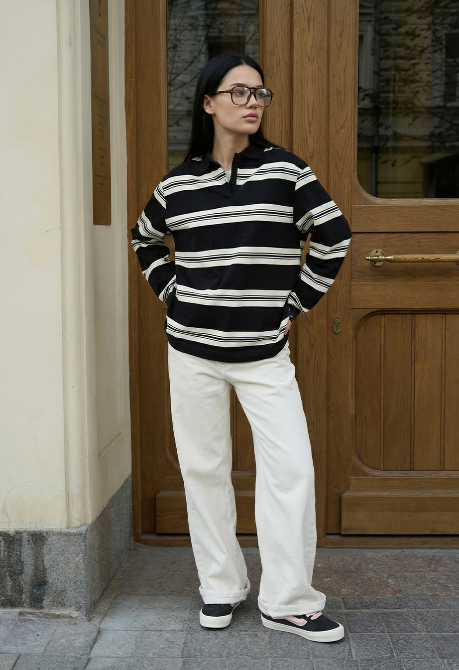 Longsleeve Staff fr black & white