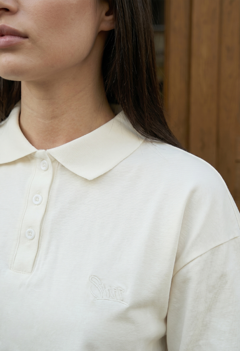 Longsleeve Staff mel white