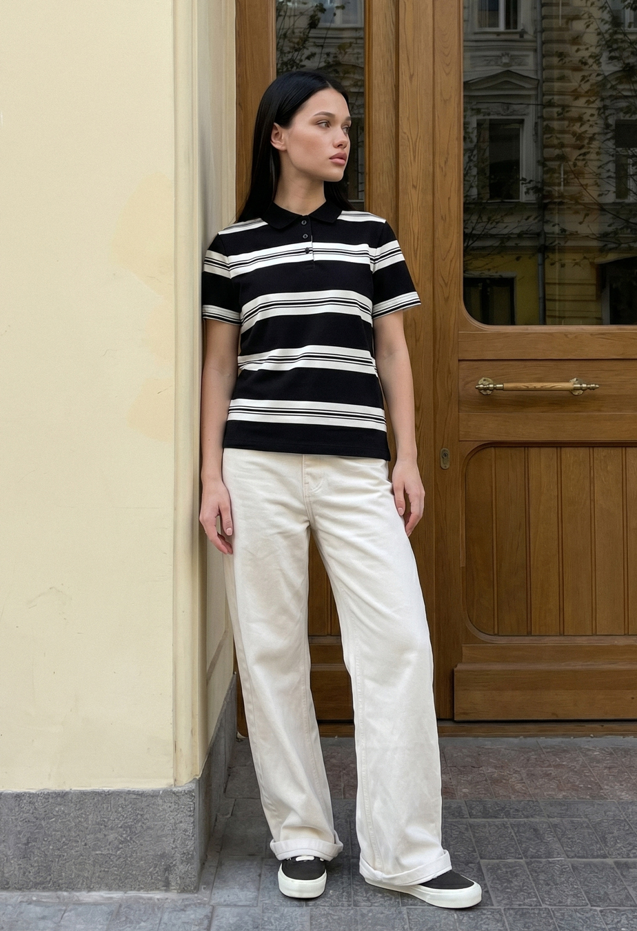 Polo damskie Staff white & black