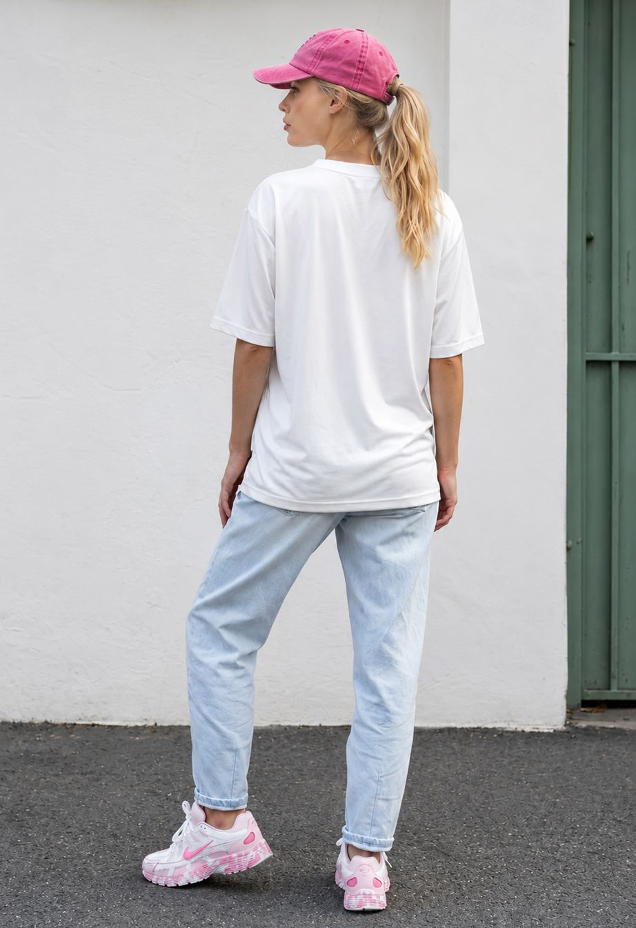 Koszulka Staff 13 powder & white oversize