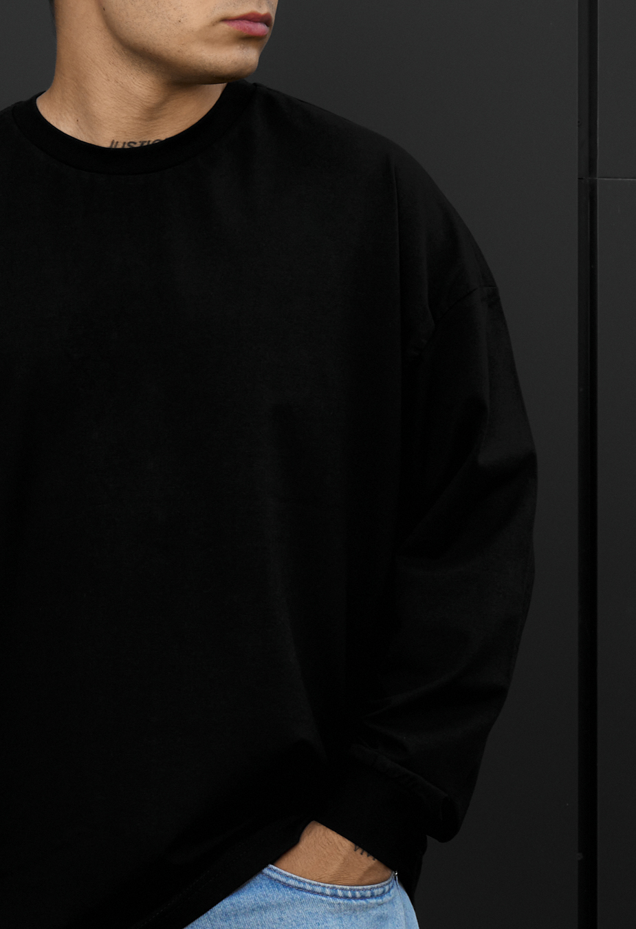 Longsleeve Staff black oversize