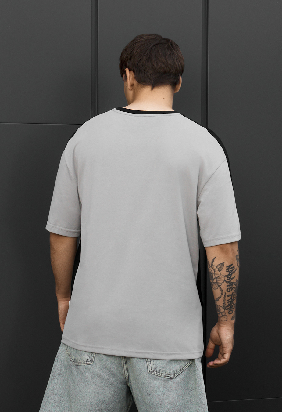 Koszulka Staff  logo gray & white oversize