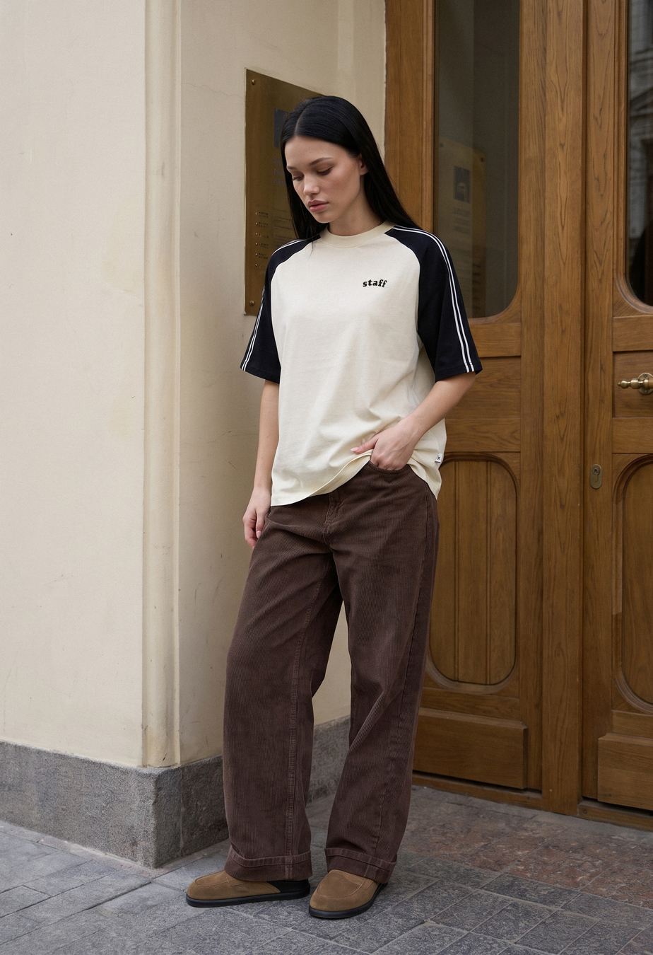 Koszulka Staff milk & black logo oversize