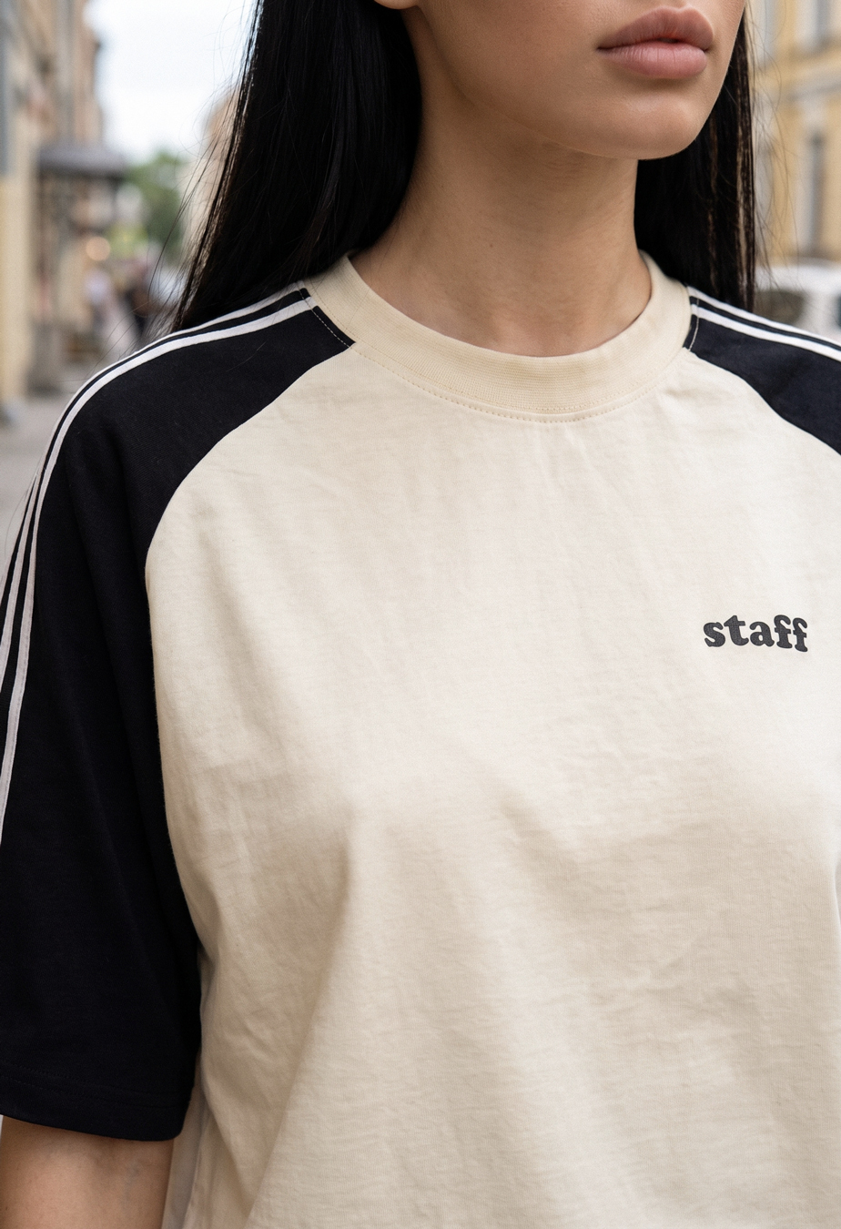 Koszulka Staff milk & black logo oversize
