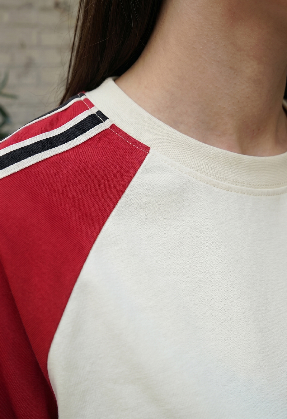 Koszulka Staff milk & red logo oversize