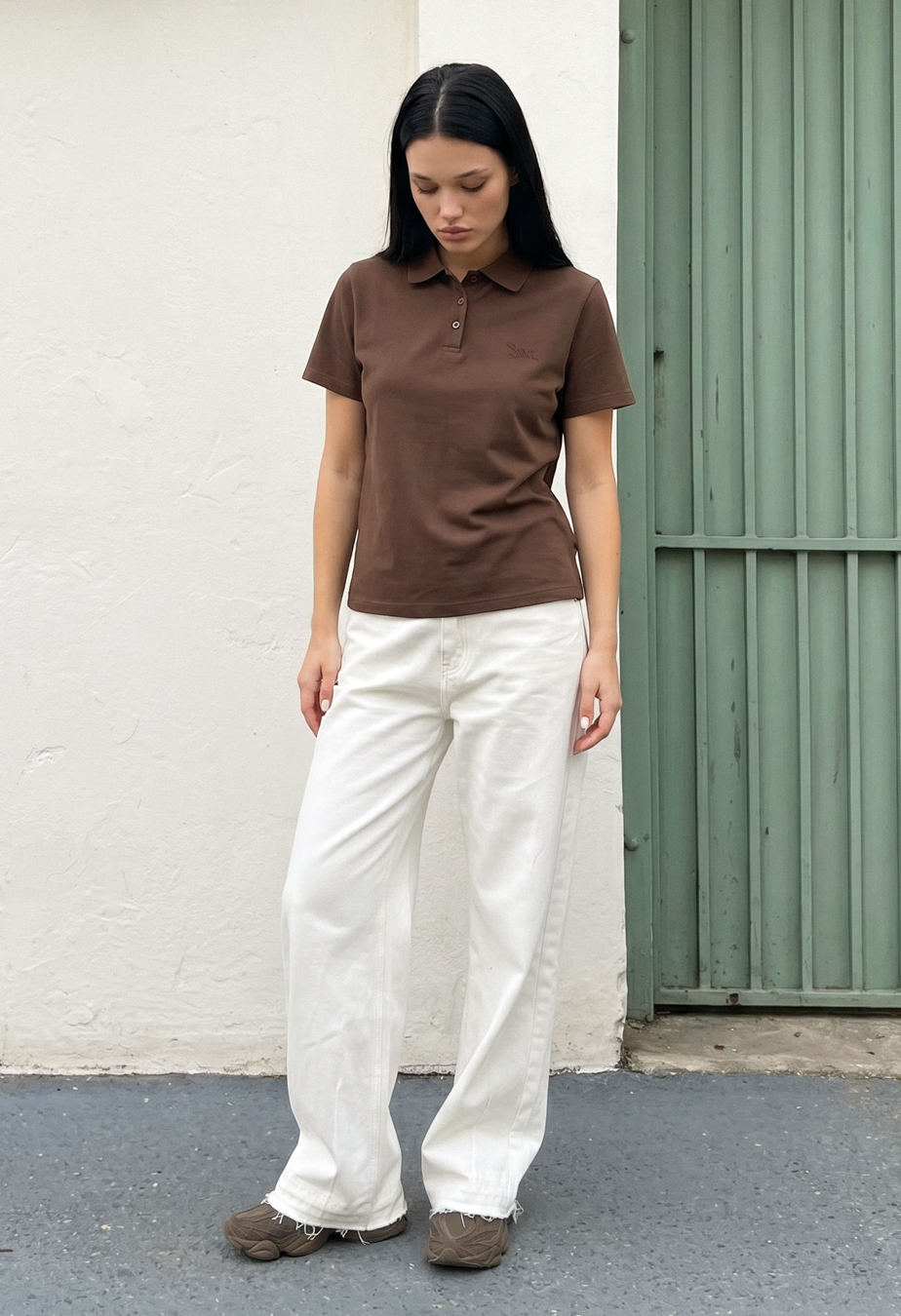 Polo Staff brown logo