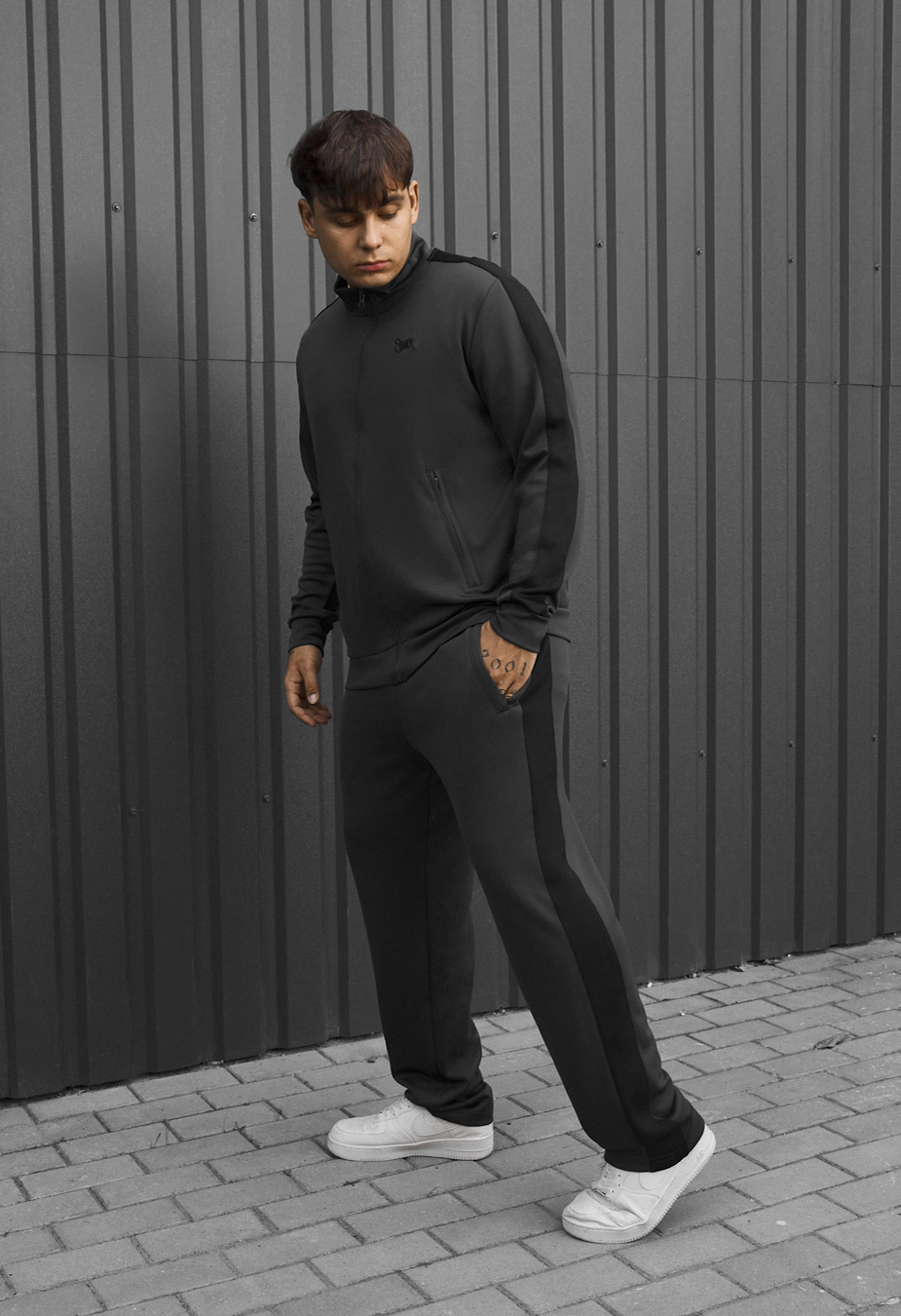 Dres Staff lampas zip logo dark gray