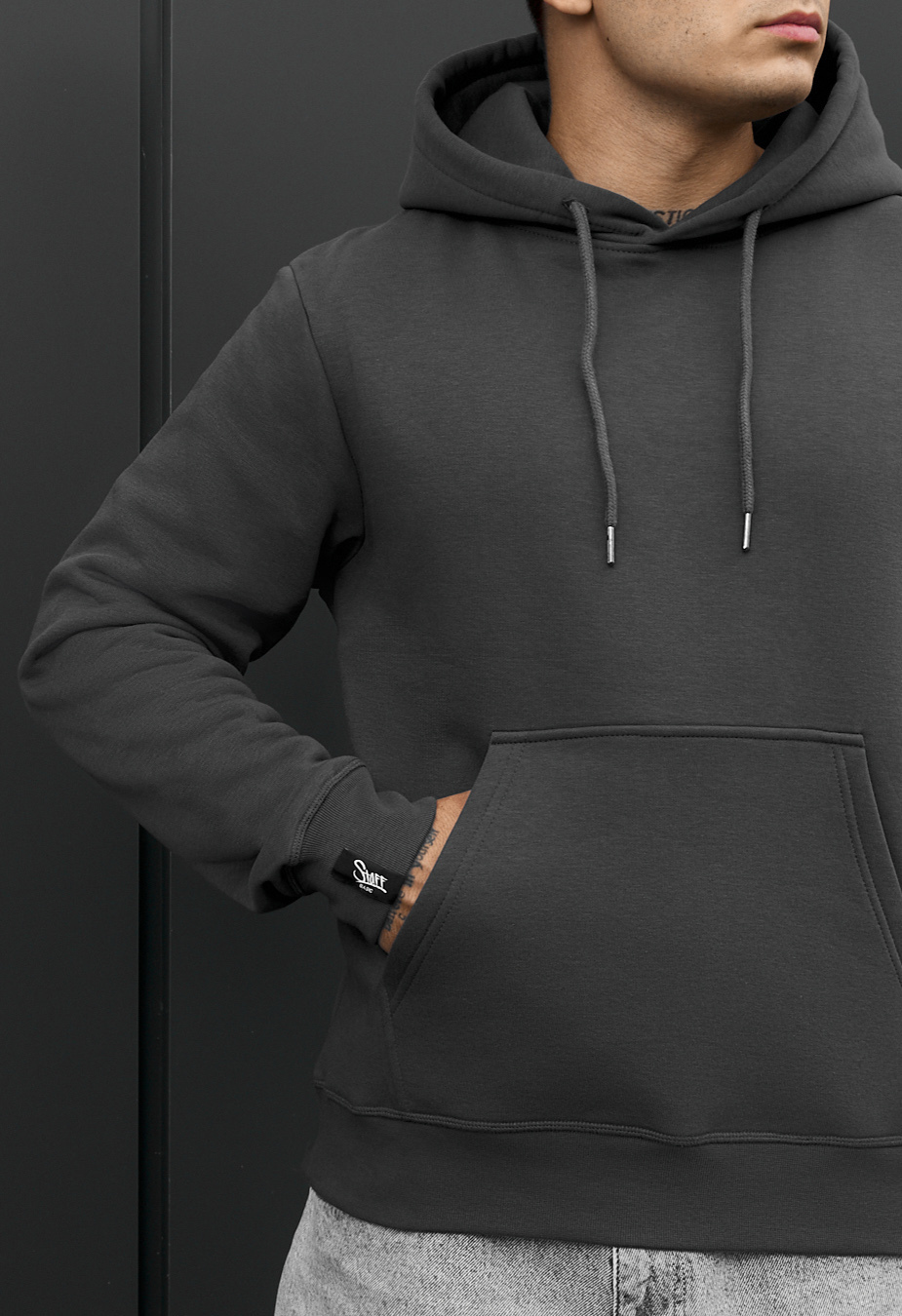 Bluza Staff dark gray basic fleece