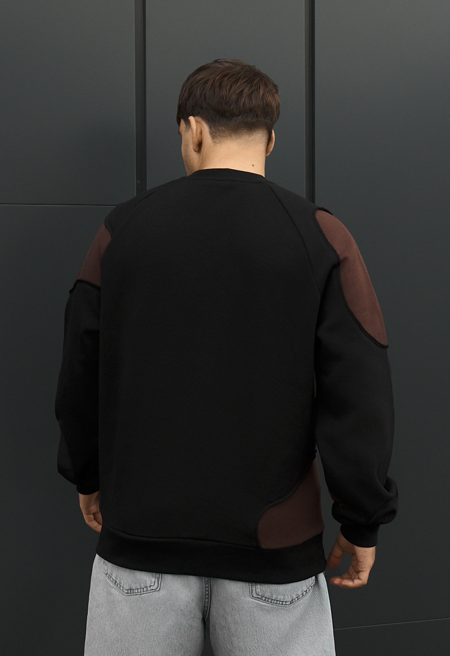 Bluza Staff ws black & brown oversize fleece