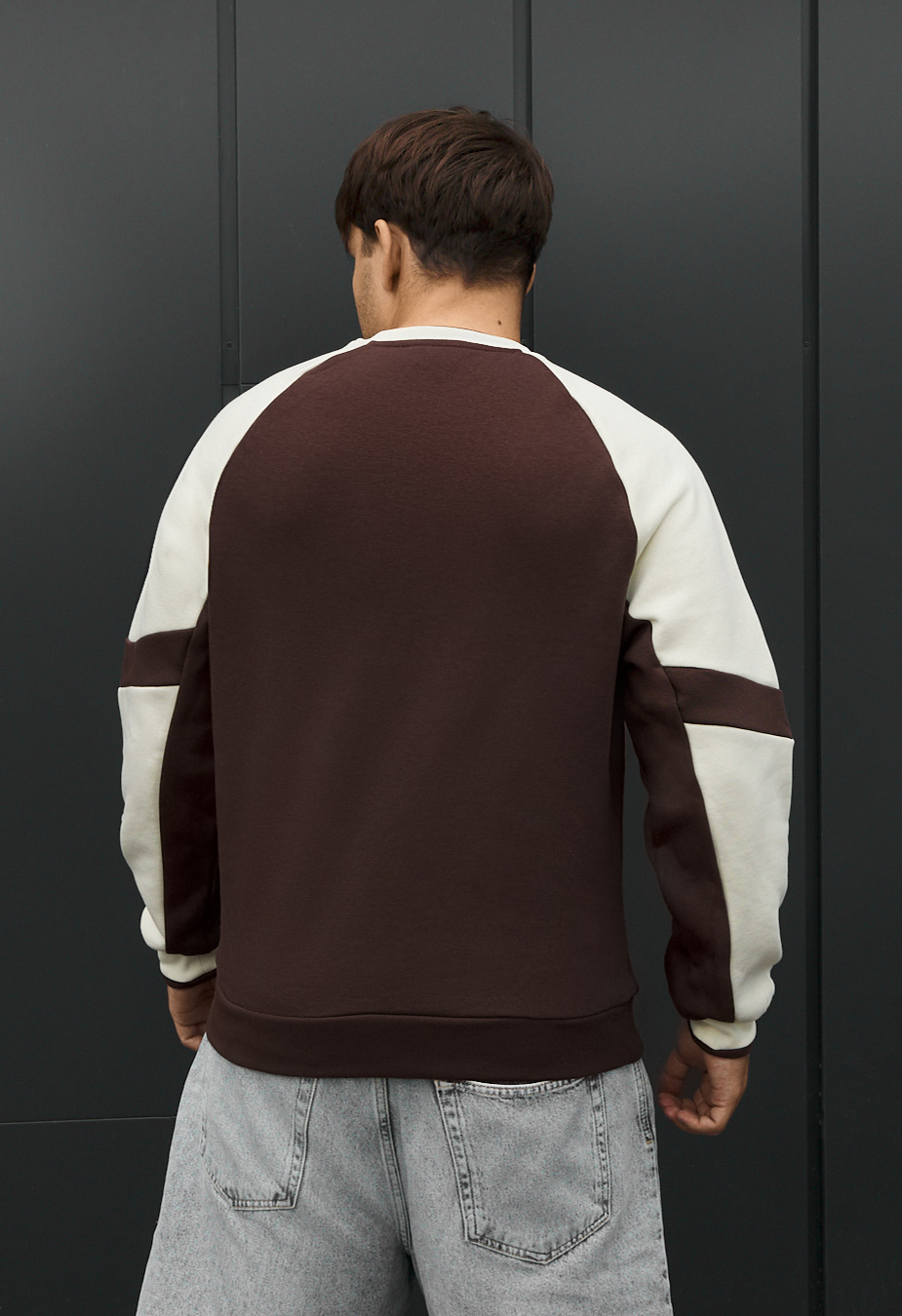 Bluza Staff logo brown & milk oversize fleece