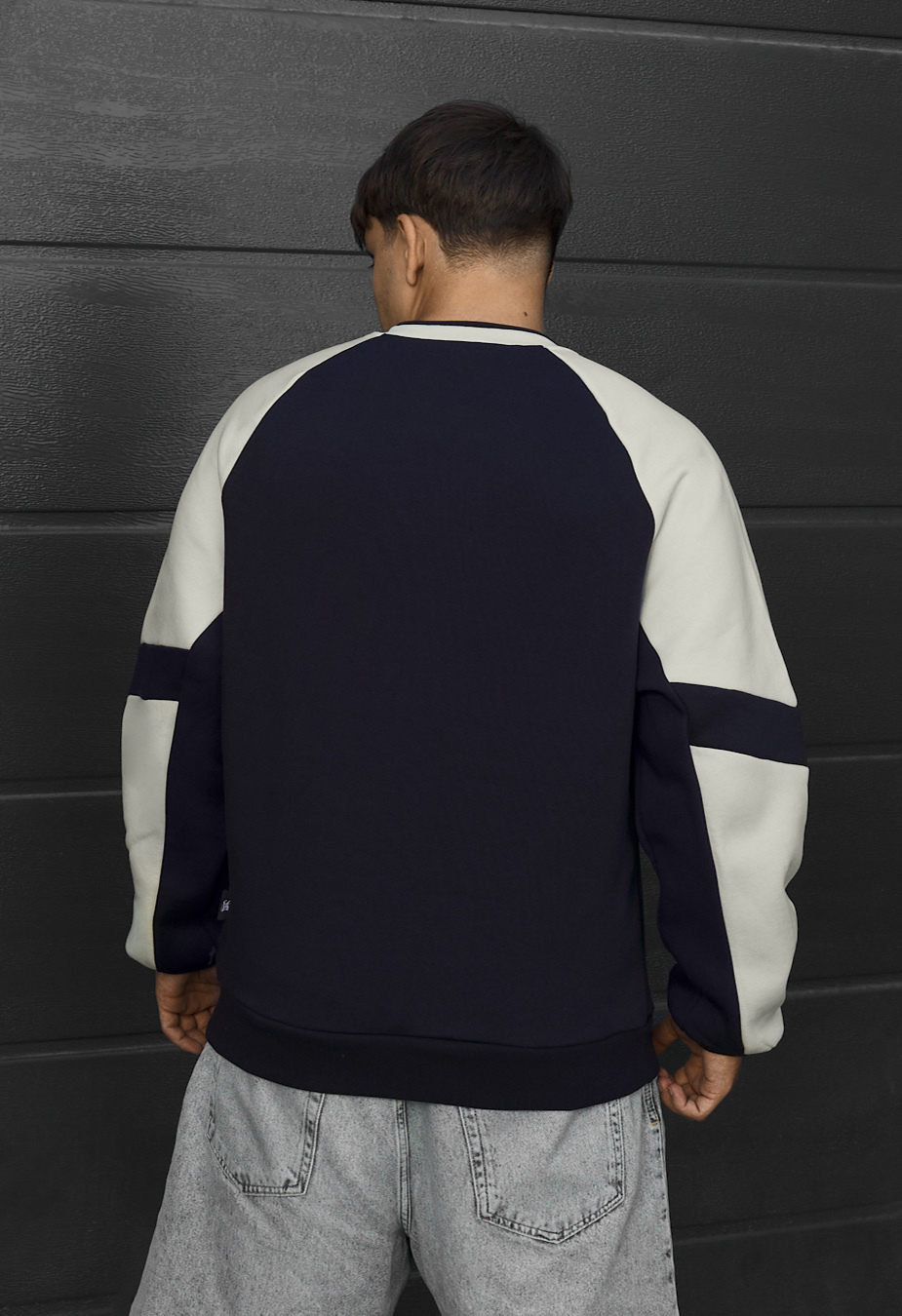 Bluza Staff logo navy & milk oversize fleece