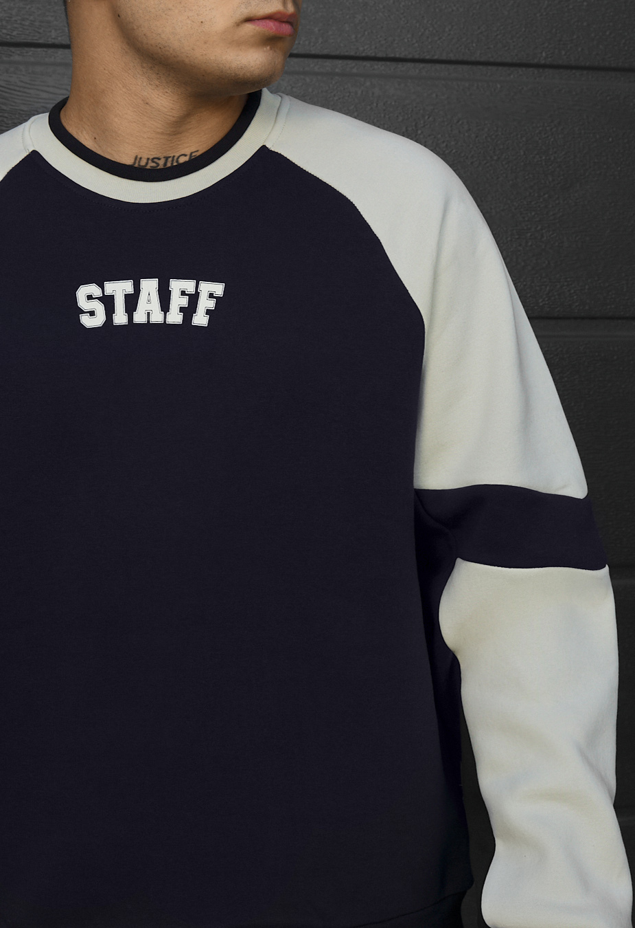 Bluza Staff logo navy & milk oversize fleece