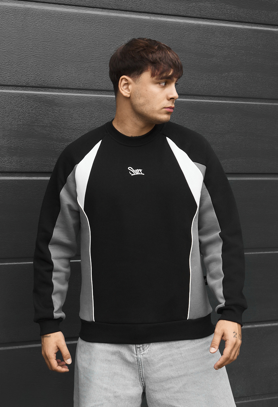 Bluza Staff val logo reflective oversize fleece